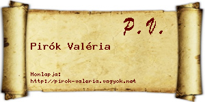 Pirók Valéria névjegykártya