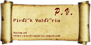 Pirók Valéria névjegykártya